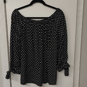 Michael Kors Polka Dot Off-Shoulder Top
